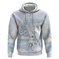 Magical Christmas Hoodie Unicorn With Cotton Candy Xmas Tree - Wonder Print Shop