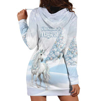 Magical Christmas Hoodie Dress Unicorn With Cotton Candy Xmas Tree - Wonder Print Shop