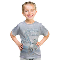 Magical Christmas Kid T Shirt Unicorn With Cotton Candy Xmas Tree - Wonder Print Shop