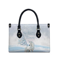 Magical Christmas Leather Bag Unicorn With Cotton Candy Xmas Tree - Wonder Print Shop