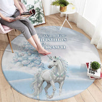 Magical Christmas Round Carpet Unicorn With Cotton Candy Xmas Tree - Wonder Print Shop