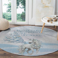 Magical Christmas Round Carpet Unicorn With Cotton Candy Xmas Tree - Wonder Print Shop