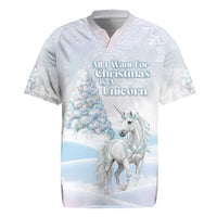 Magical Christmas Rugby Jersey Unicorn With Cotton Candy Xmas Tree - Wonder Print Shop