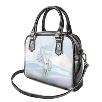 Magical Christmas Shoulder Handbag Unicorn With Cotton Candy Xmas Tree - Wonder Print Shop