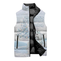 Magical Christmas Sleeveless Puffer Jacket Unicorn With Cotton Candy Xmas Tree - Wonder Print Shop