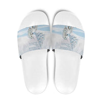 Magical Christmas Slide Sandals Unicorn With Cotton Candy Xmas Tree - Wonder Print Shop