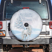 Magical Christmas Spare Tire Cover Unicorn With Cotton Candy Xmas Tree - Wonder Print Shop