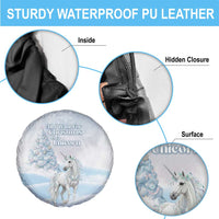 Magical Christmas Spare Tire Cover Unicorn With Cotton Candy Xmas Tree - Wonder Print Shop