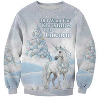 Magical Christmas Sweatshirt Unicorn With Cotton Candy Xmas Tree - Wonder Print Shop