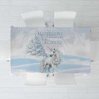 Magical Christmas Tablecloth Unicorn With Cotton Candy Xmas Tree - Wonder Print Shop