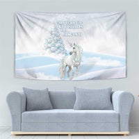 Magical Christmas Tapestry Unicorn With Cotton Candy Xmas Tree - Wonder Print Shop