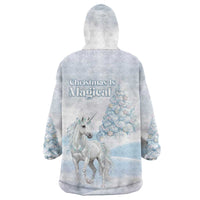 Magical Christmas Wearable Blanket Hoodie Unicorn With Cotton Candy Xmas Tree - Wonder Print Shop