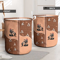 Western Yoke Laundry Basket Cowgirl Drinking Wine Christmas - Wonder Print Shop