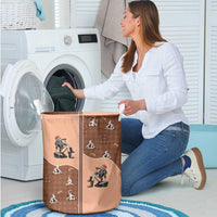 Western Yoke Laundry Basket Cowgirl Drinking Wine Christmas - Wonder Print Shop