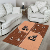 Western Yoke Area Rug Cowgirl Drinking Wine Christmas - Wonder Print Shop