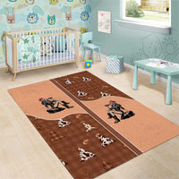 Western Yoke Area Rug Cowgirl Drinking Wine Christmas - Wonder Print Shop