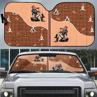 Western Yoke Auto Sun Shade Cowgirl Drinking Wine Christmas - Wonder Print Shop