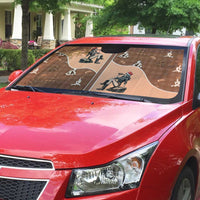 Western Yoke Auto Sun Shade Cowgirl Drinking Wine Christmas - Wonder Print Shop