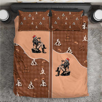 Western Yoke Bedding Set Cowgirl Drinking Wine Christmas - Wonder Print Shop