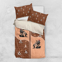 Western Yoke Bedding Set Cowgirl Drinking Wine Christmas - Wonder Print Shop