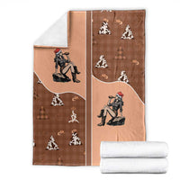 Western Yoke Blanket Cowgirl Drinking Wine Christmas - Wonder Print Shop