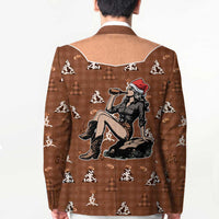 Western Yoke Blazer Cowgirl Drinking Wine Christmas - Wonder Print Shop
