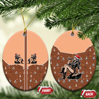 Western Yoke Ceramic Ornament Cowgirl Drinking Wine Christmas - Wonder Print Shop