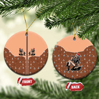 Western Yoke Ceramic Ornament Cowgirl Drinking Wine Christmas - Wonder Print Shop