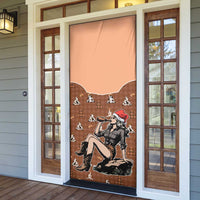 Western Yoke Door Cover Cowgirl Drinking Wine Christmas - Wonder Print Shop
