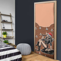 Western Yoke Door Cover Cowgirl Drinking Wine Christmas - Wonder Print Shop