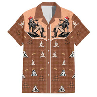 Western Yoke Family Matching Off The Shoulder Long Sleeve Dress and Hawaiian Shirt Cowgirl Drinking Wine Christmas - Wonder Print Shop