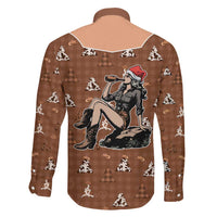 Western Yoke Family Matching Puletasi and Hawaiian Shirt Cowgirl Drinking Wine Christmas - Wonder Print Shop
