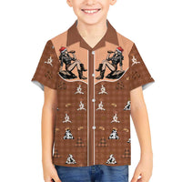 Western Yoke Family Matching Short Sleeve Bodycon Dress and Hawaiian Shirt Cowgirl Drinking Wine Christmas - Wonder Print Shop