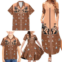 Western Yoke Family Matching Summer Maxi Dress and Hawaiian Shirt Cowgirl Drinking Wine Christmas - Wonder Print Shop