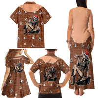 Western Yoke Family Matching Tank Maxi Dress and Hawaiian Shirt Cowgirl Drinking Wine Christmas - Wonder Print Shop