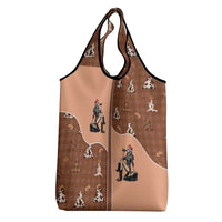 Western Yoke Grocery Bag Cowgirl Drinking Wine Christmas - Wonder Print Shop