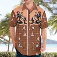 Western Yoke Hawaiian Shirt Cowgirl Drinking Wine Christmas - Wonder Print Shop