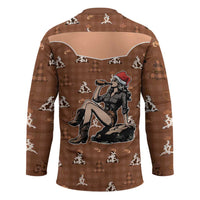 Western Yoke Hockey Jersey Cowgirl Drinking Wine Christmas - Wonder Print Shop