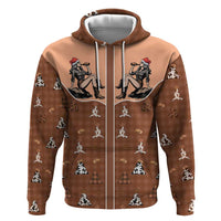 Western Yoke Hoodie Cowgirl Drinking Wine Christmas - Wonder Print Shop