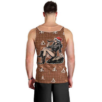 Western Yoke Men Tank Top Cowgirl Drinking Wine Christmas - Wonder Print Shop