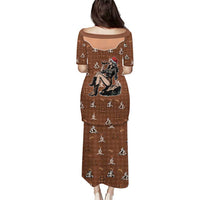 Western Yoke Puletasi Cowgirl Drinking Wine Christmas - Wonder Print Shop