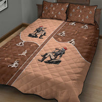 Western Yoke Quilt Bed Set Cowgirl Drinking Wine Christmas - Wonder Print Shop