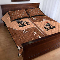 Western Yoke Quilt Bed Set Cowgirl Drinking Wine Christmas - Wonder Print Shop