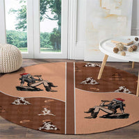 Western Yoke Round Carpet Cowgirl Drinking Wine Christmas - Wonder Print Shop