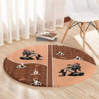 Western Yoke Round Carpet Cowgirl Drinking Wine Christmas - Wonder Print Shop
