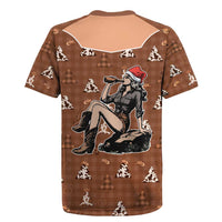 Western Yoke Rugby Jersey Cowgirl Drinking Wine Christmas - Wonder Print Shop