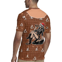 Western Yoke Rugby Jersey Cowgirl Drinking Wine Christmas - Wonder Print Shop