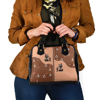 Western Yoke Shoulder Handbag Cowgirl Drinking Wine Christmas - Wonder Print Shop