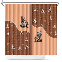 Western Yoke Shower Curtain Cowgirl Drinking Wine Christmas - Wonder Print Shop