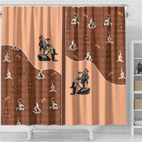Western Yoke Shower Curtain Cowgirl Drinking Wine Christmas - Wonder Print Shop